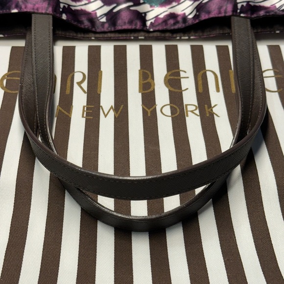 Henri Bendel  Izak Artistic Purple and Brown Tote Shoulder Bag + H.B. Dusty NWOT - Picture 3 of 13
